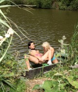 Two young girls with a big dildo (10)