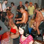 Horny girls in public orgy